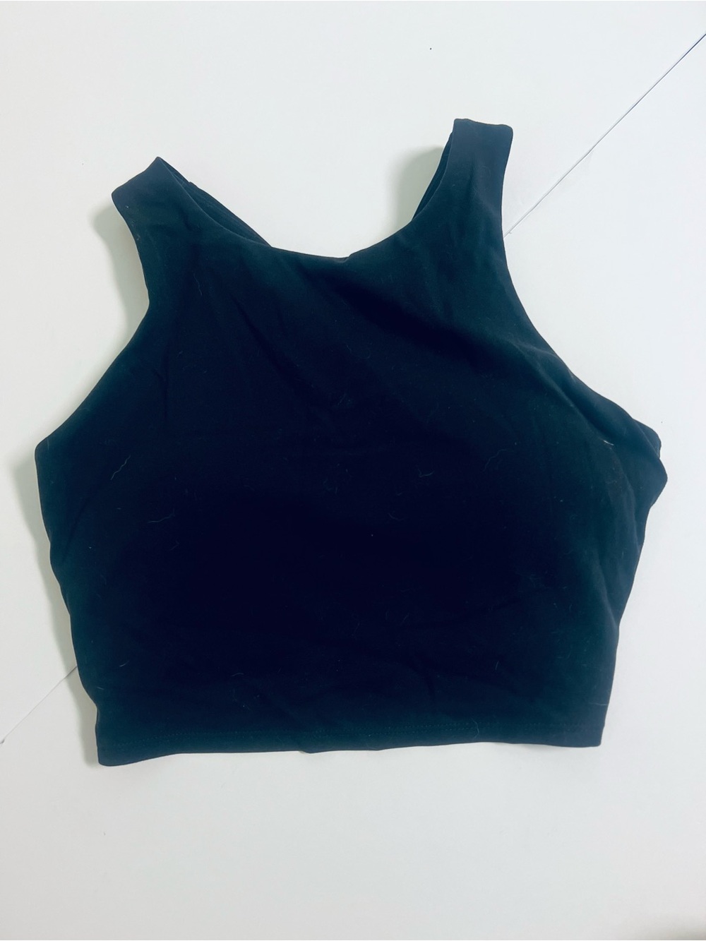CRZ YOGA Black High-Neck Crop Tank